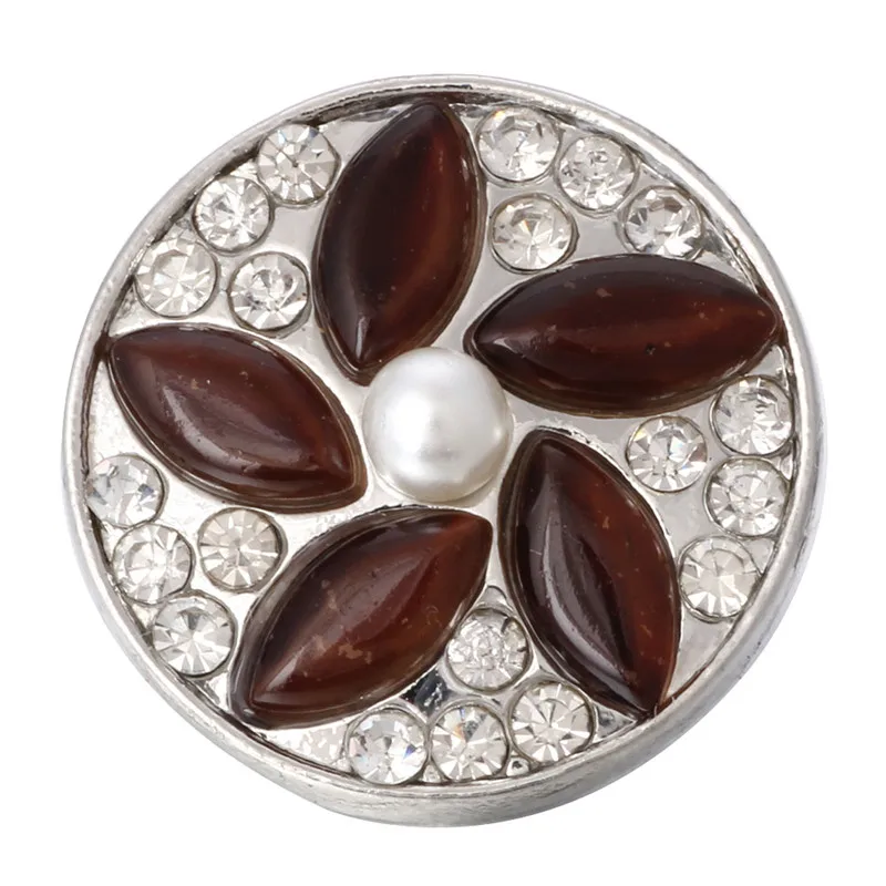 6 шт./лот несколько стилей Стразы Цветы кнопки ювелирные изделия подходят для 18 мм