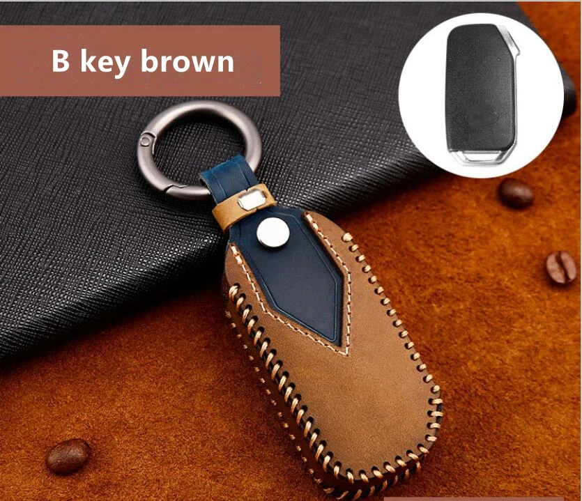 Чехол для ключей ручной работы из натуральной кожи с цепочкой и карманом KIA Sportage