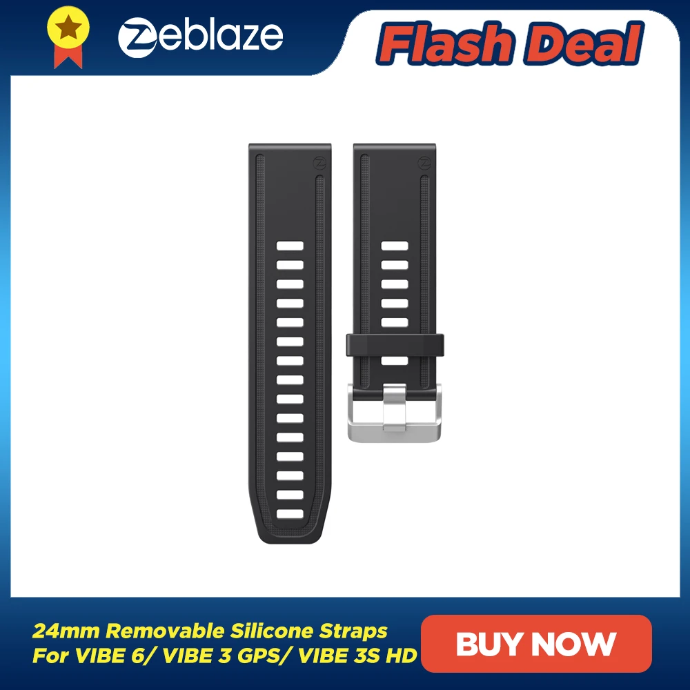 Zeblaze Original Removable Width 24mm Silicone Strap Multi-Color Sports Bracelet For VIBE 6/ VIBE 3 GPS/ VIBE 3S HD Smart Watch