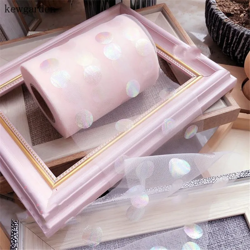 Kewgarden 10 см лазерные точки сетчатая Вуаль ленты DIY Hairbow аксессуары для корсажа