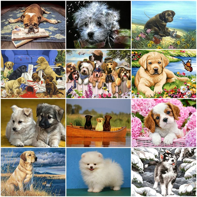 Алмазная вышивка многоразовая собака животное сделай сам алмазная живопись