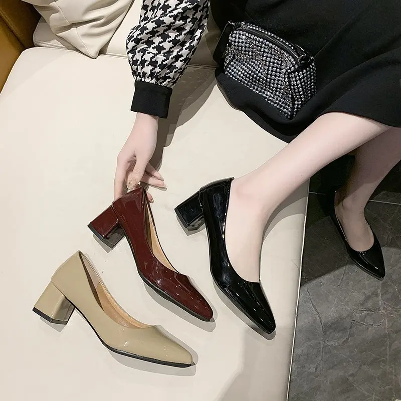 

Casual Woman Shoe Modis Female Footwear Pointed Toe Shallow Mouth Black Flats Moccasin 2021 Dress Nurse On Heels Office & Career