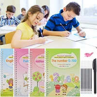 2021 sank magic practice book 4 book pen free wiping childrens toy writing sticker english copybook for calligraphy montessori