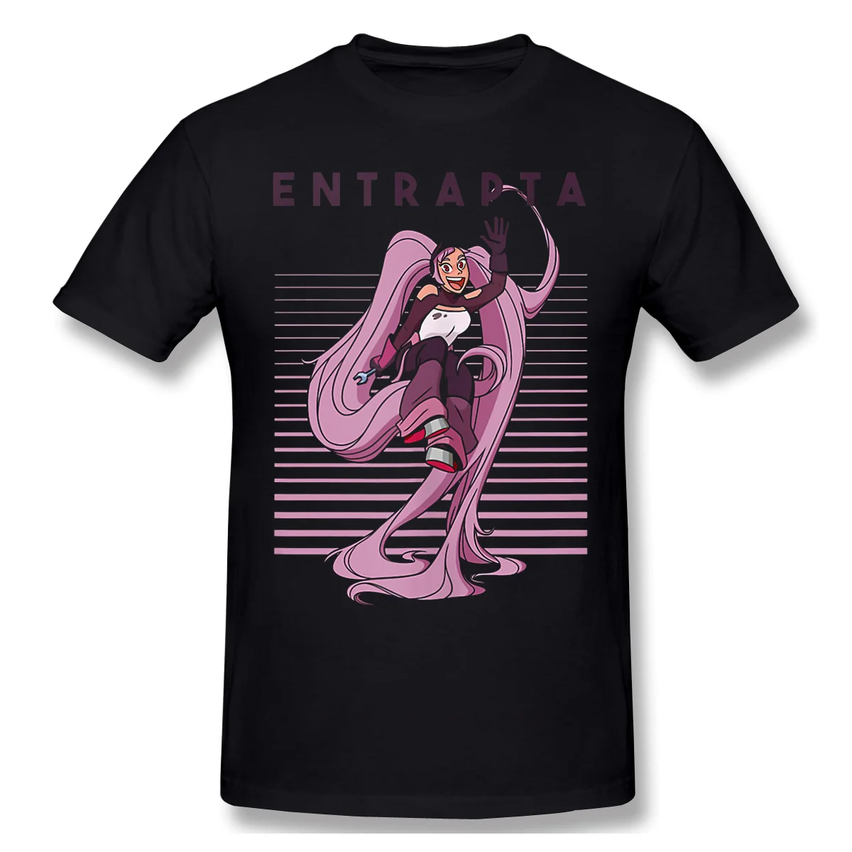 

She Ra Princess of Power Anime Manga 2021 New Arrival T-Shirt The Princess Of Power Stripes Entrapta Crewneck Cotton for Men