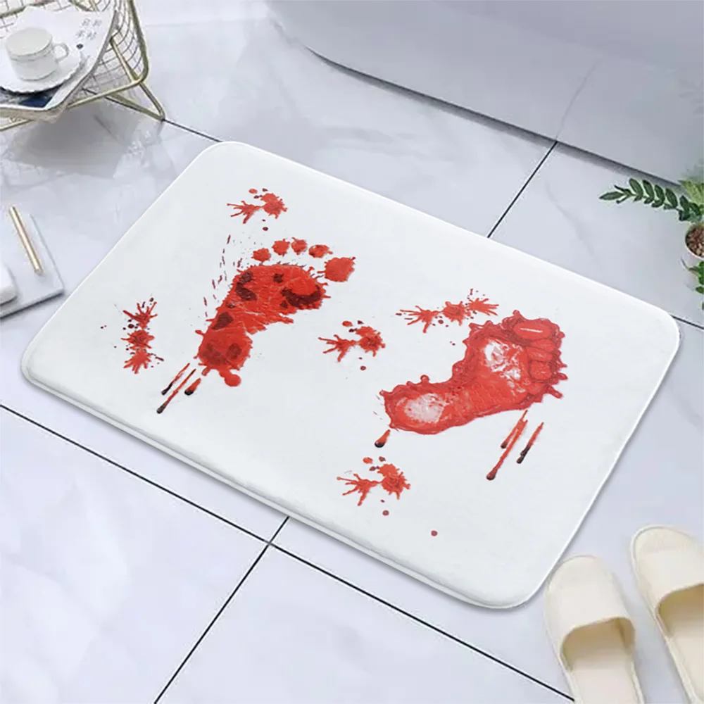 

Flannel doormat Blood novelty printed Bathroom Bath floor Mat Europe style Carpet Rug Water Absorption Non-slip 40x60cm doormats
