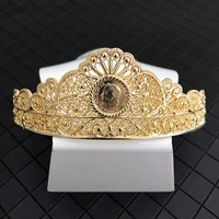 new design golden crown dubai wedding jewelry good quality algerian bridal hair accessories napoleons golden crown
