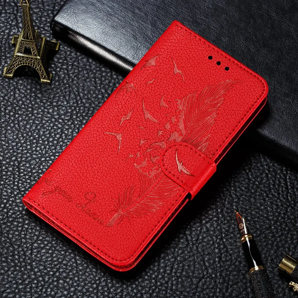 A6 милое парадное перо Litchi Чехлы для samsung Galaxy A70 A60 A50 A40 A30 A20 A10 бумажник чехол A7 A8 A8S A9 M10 M20 M30 P13G