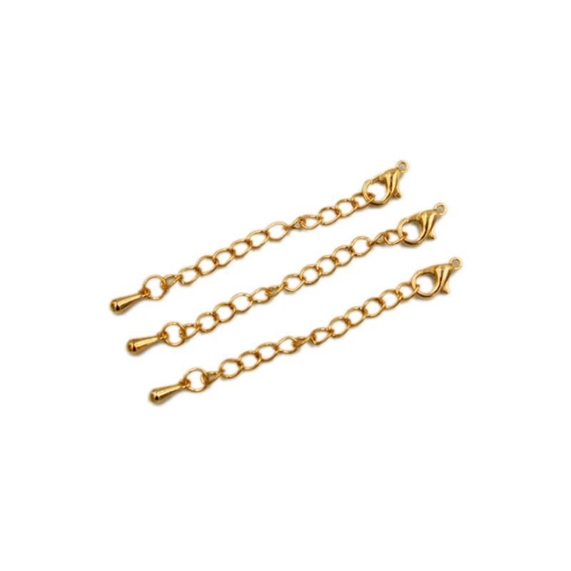 KC gold 50 шт., длина 50 мм/70 мм, удлиняющая цепочка для ожерелья, 12 мм, застежки для браслета, удлиняющие цепочки, оптом, для самодельных ювелирных изделий - Цвет: KC gold