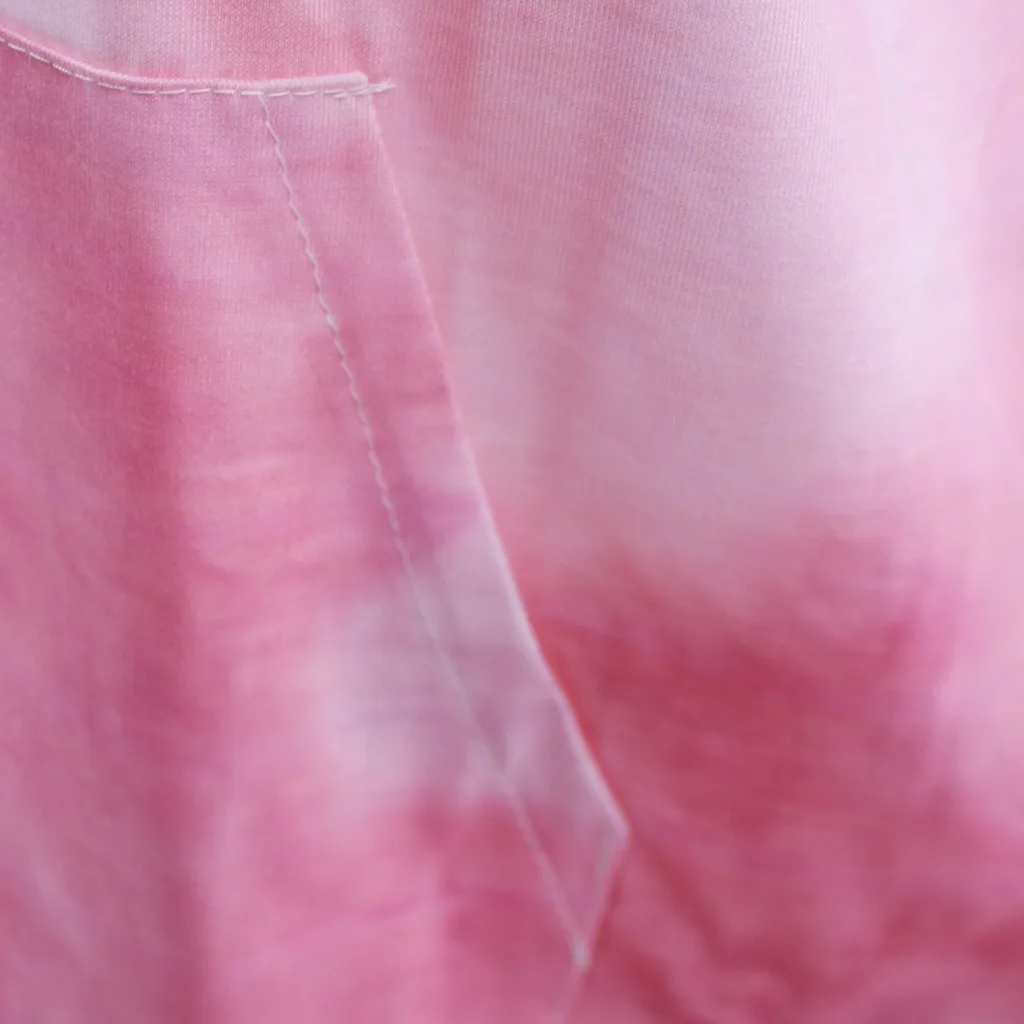 

Fashion Blouse Women Summer Casual Tie-dye Print V-Neck Shirt Short Sleeve Pullover Blouse Pocket Tops