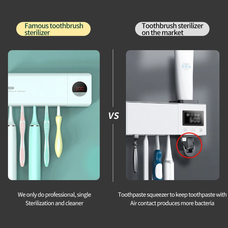 УФ стерилизатор зубных щеток висит ультрафиолетового электрическая зубная