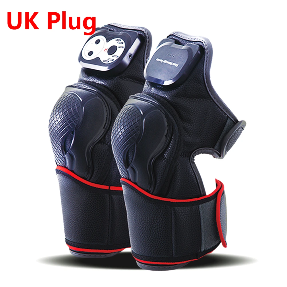 UK Plug 2 pc/pair Электрический коленный сустав Скоба электрическое отопление ног физиотерапия Поддержка коленной чашечки горячий компресс терапия массажер артрит - Цвет: UK Plug