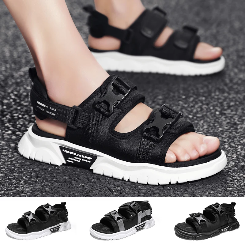 

Men Sandals Summer Flats Sandals Beach Thick Bottom Water Shoes Outdoor Slippers Size 40-45