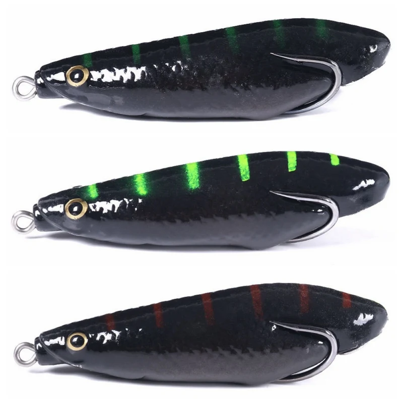 Мягкая лягушка рыболовные приманки двойные крючки верхняя вода плавающий луч