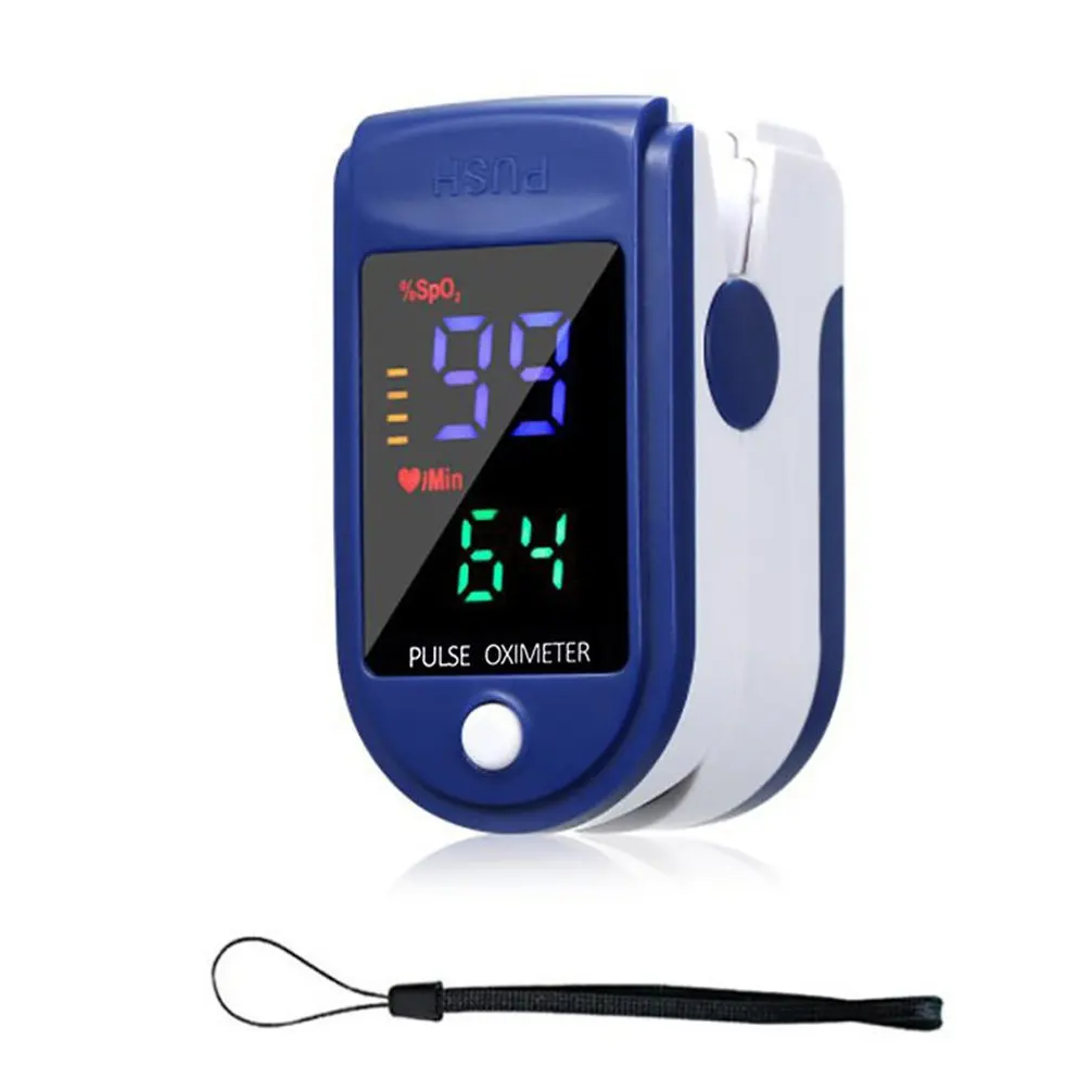 

Fingertip Pulse Oximeter Digital LED Oximeter Blood Oxygen Saturation Monitor SPO2 PR Heart Rate Oximeter With Strap Lanyard