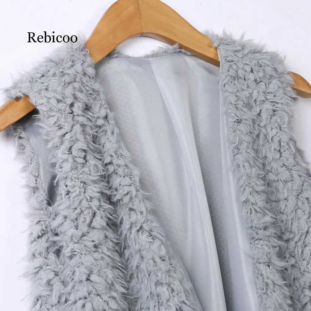 Новинка женский сексуальный жилет искусственный мех одноцветные женские пальто