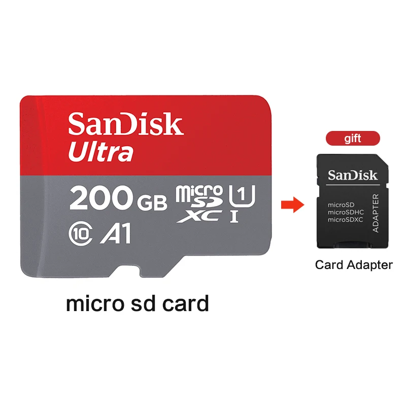 SanDisk microsd 128 Гб 64 Гб оперативной памяти, 32 Гб встроенной памяти, 100 МБ/с. TF usb флэш-карта памяти, мicro SD 16 ГБ/98 МБ/с. class10 для планшета/смартфона - Емкость: 200 ГБ