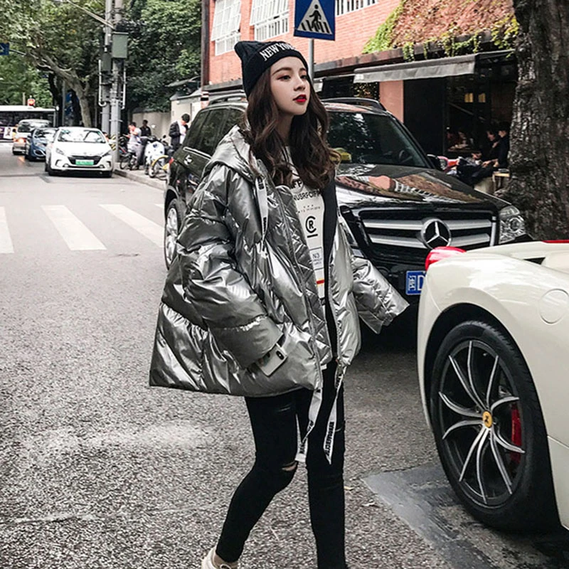 Брендовая зимняя Глянцевая пуховая парка женское водонепроницаемое пальто