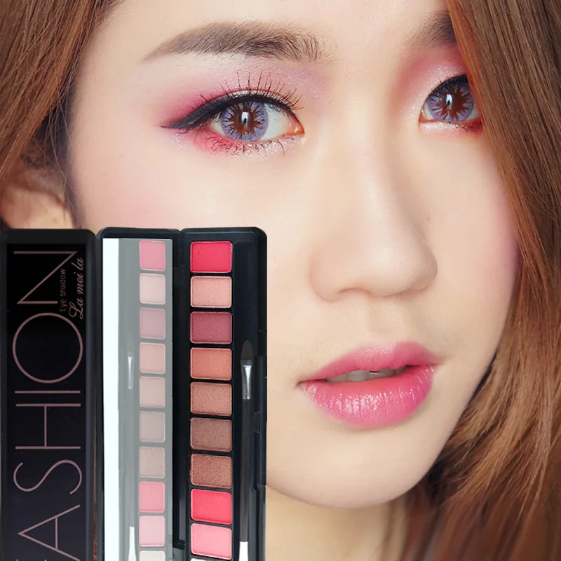 Палитра теней для век 10 цветов матовая блестящая долговечная легко носить