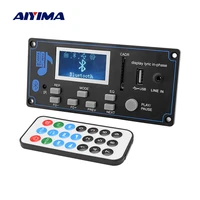aiyima 12v lcd bluetooth mp3 decoder board wav wma decoding mp3 player audio module support fm radio aux usb with lyrics display