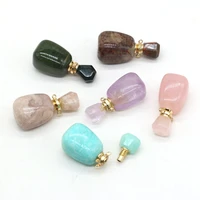 natural stone vial pendants reiki heal amazonites perfume bottle for trendy jewelry making diy women necklace crafts