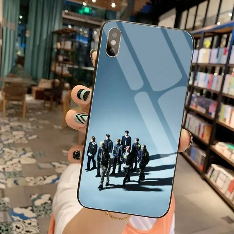 Чехол для iPhone 11 Pro XR XS MAX 8 X 7 6S 6 Plus SE 127 черный закаленное стекло nct 2020 - купить по