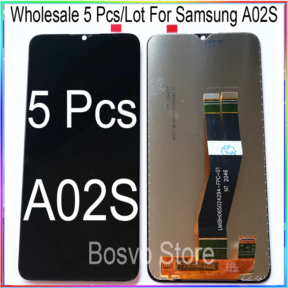 Pantalla Lcd t&aacute;ctil para Samsung A02S, montaje de marco, A025F, A025G, A025M, A025F/DS, A025G/D, venta al por mayor, 5 unids/lote-0