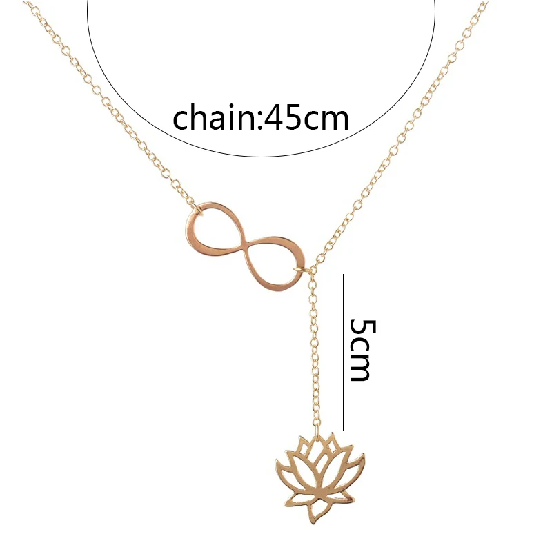 Женское Ожерелье с цветком лотоса модная цифровая цепочка на шею ожерелье из