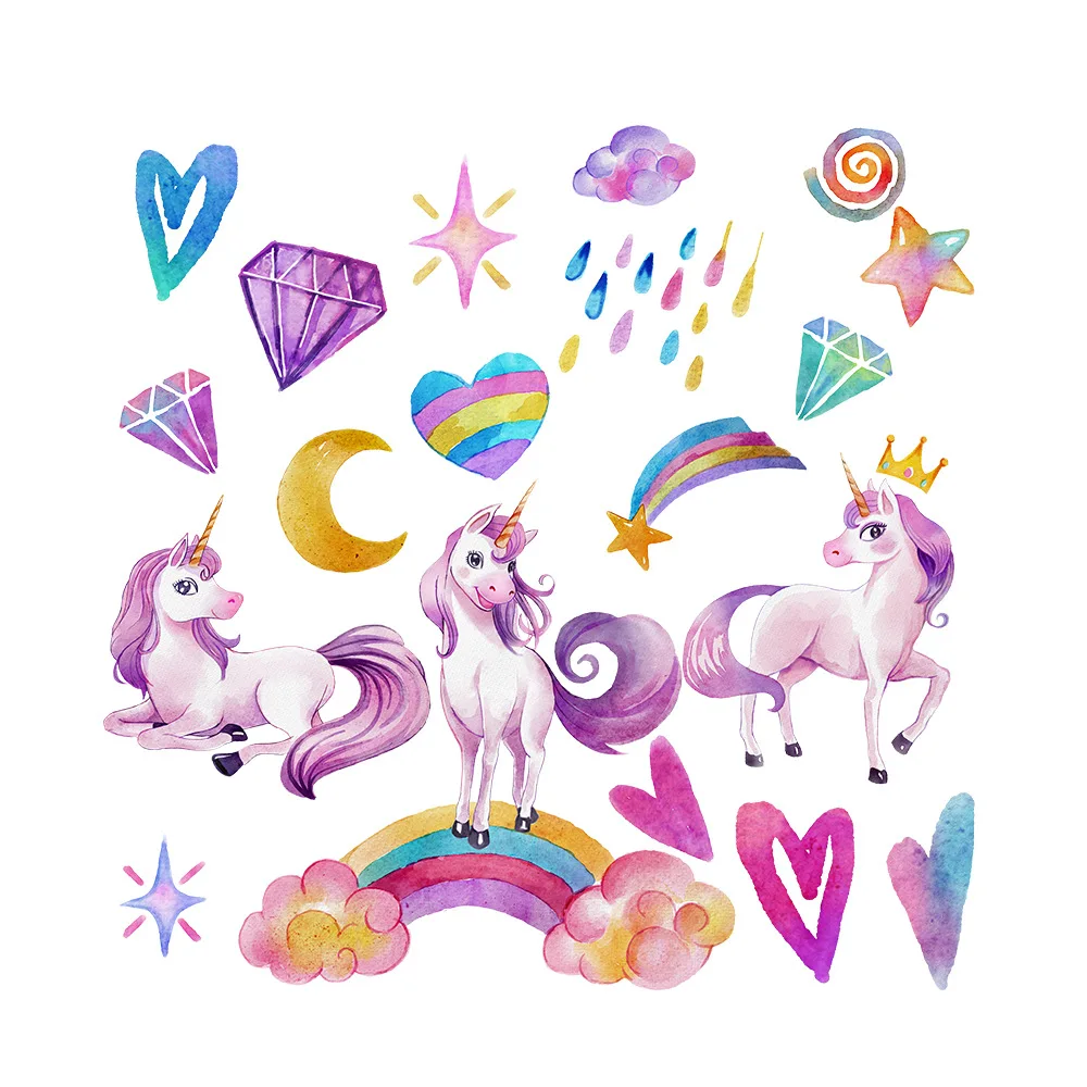 

New Unicorn Rainbow Wall Sticker Living Room Bedroom Children's Room Decorative Sticker KSR-8