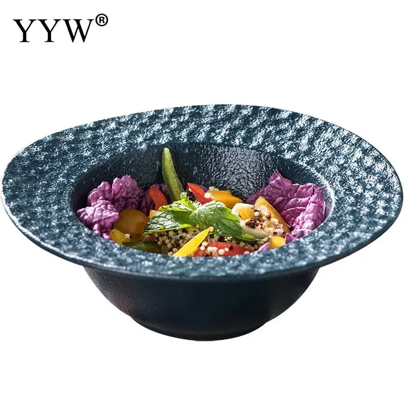 Shaped Honeycomb Hat Bowl Ceramic Deep Plate Nordic Western Food Dinner Creative Salad Soup Pasta | Дом и сад