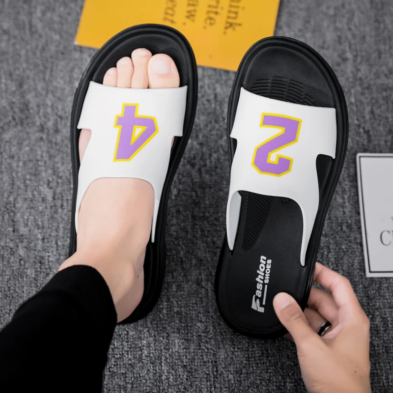 

Rubber Slippers Slippers Men Shoes Fashion Home For Men's Beach Flip Flops Breathable New 2021 Summer Bathroom Non-slip Indoor