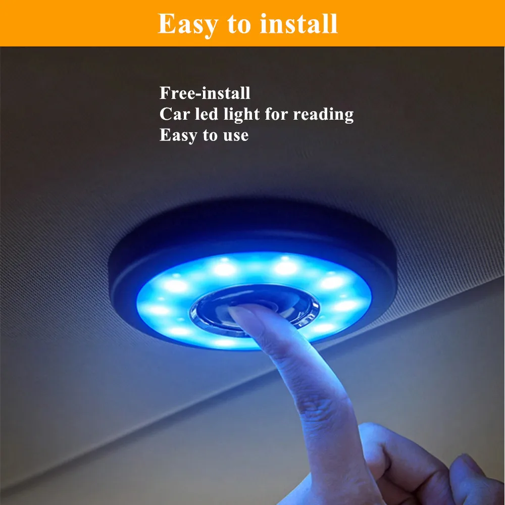 Универсальный круглый потолочный автомобильный светильник для чтения с USB