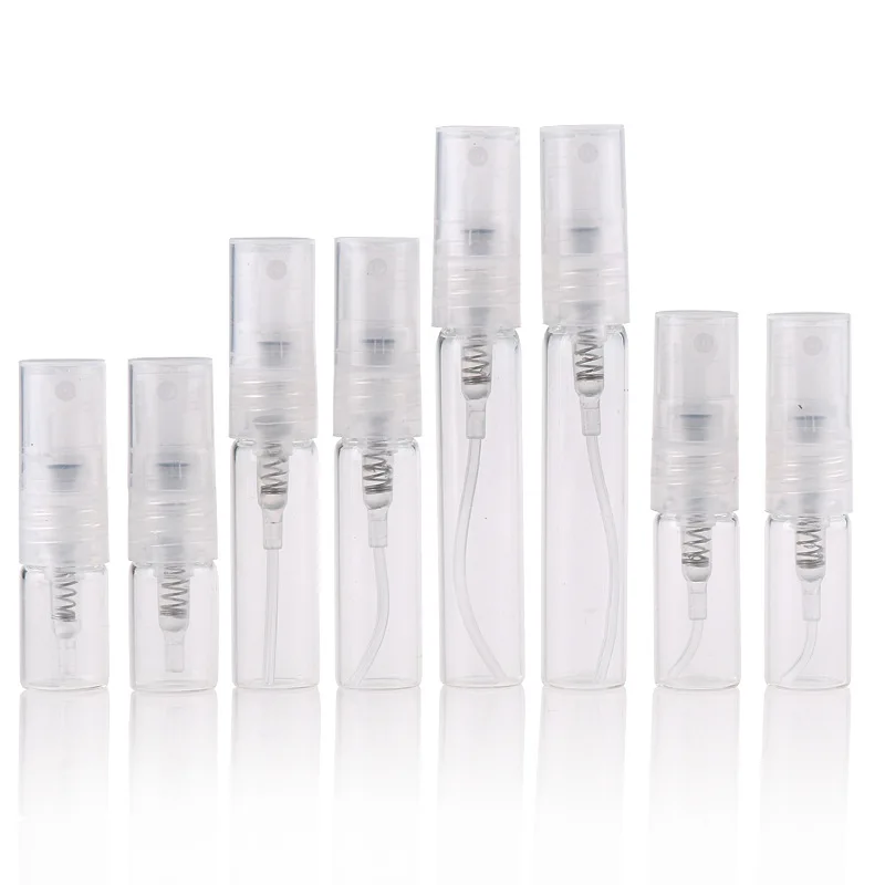

10pcs 2ml 3ml 5ml 10ml Mini Portable Transparent Glass Perfume Bottle With Spray&Empty Parfum Cosmetic Vial With Atomizer