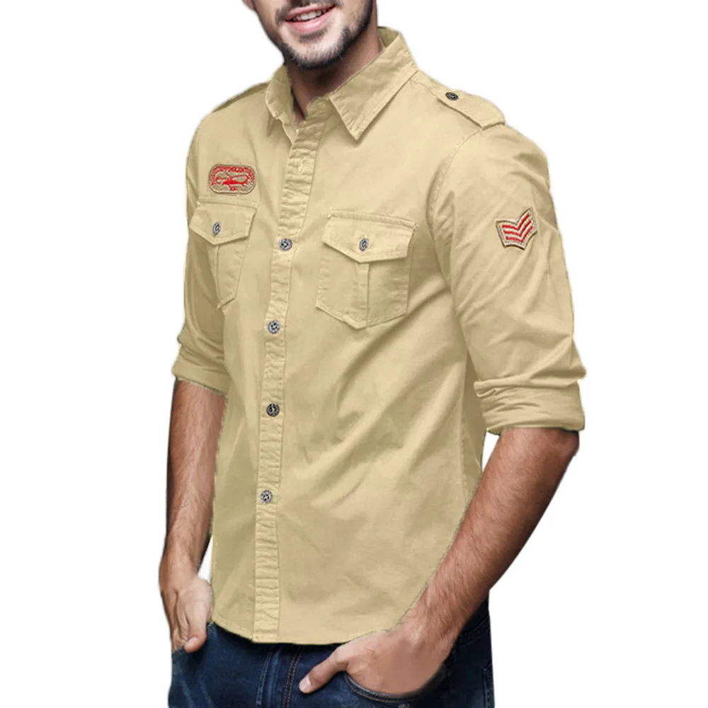 Мужские рубашки модная Осенняя Повседневная приталенная Классическая