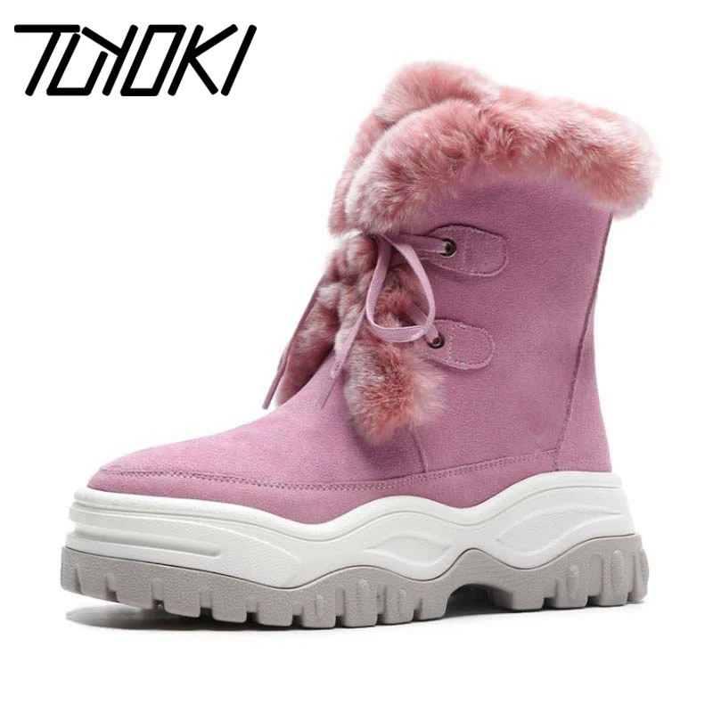 Toyoki женские из натуральной кожи с мехом и плюшевой подкладкой зимние ботинки