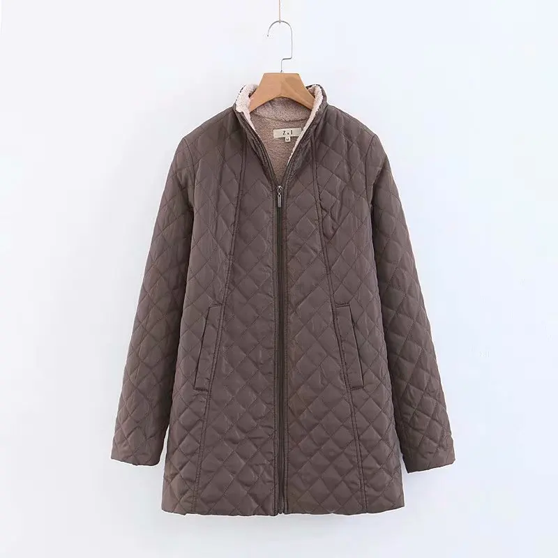

Winter 3XL Stand Collar Outwear Zipper Down Parka Long Cotton Padded Jacket Female Coat Cotton Solid Abrigos Mujer Invierno 2021