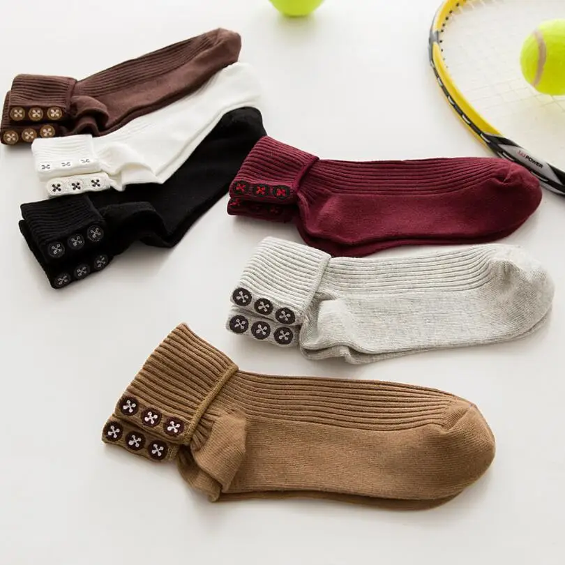 Winter Cotton Ankle Socks for Women Turned Cuff 5 Pairs/Lot White Embroidery Crew Socks