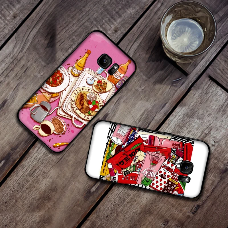 Роскошный черный чехол для samsung A3 4 5 6 plus A8 9 A10 A20 30 A40 50 A60 A70 2017 M40 J6 крышка мультфильм