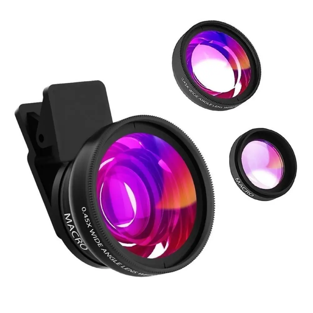 

Universal Mobile Phone 0.45X Wide Angle 12.5X Macro HD Lens for iPhone Android