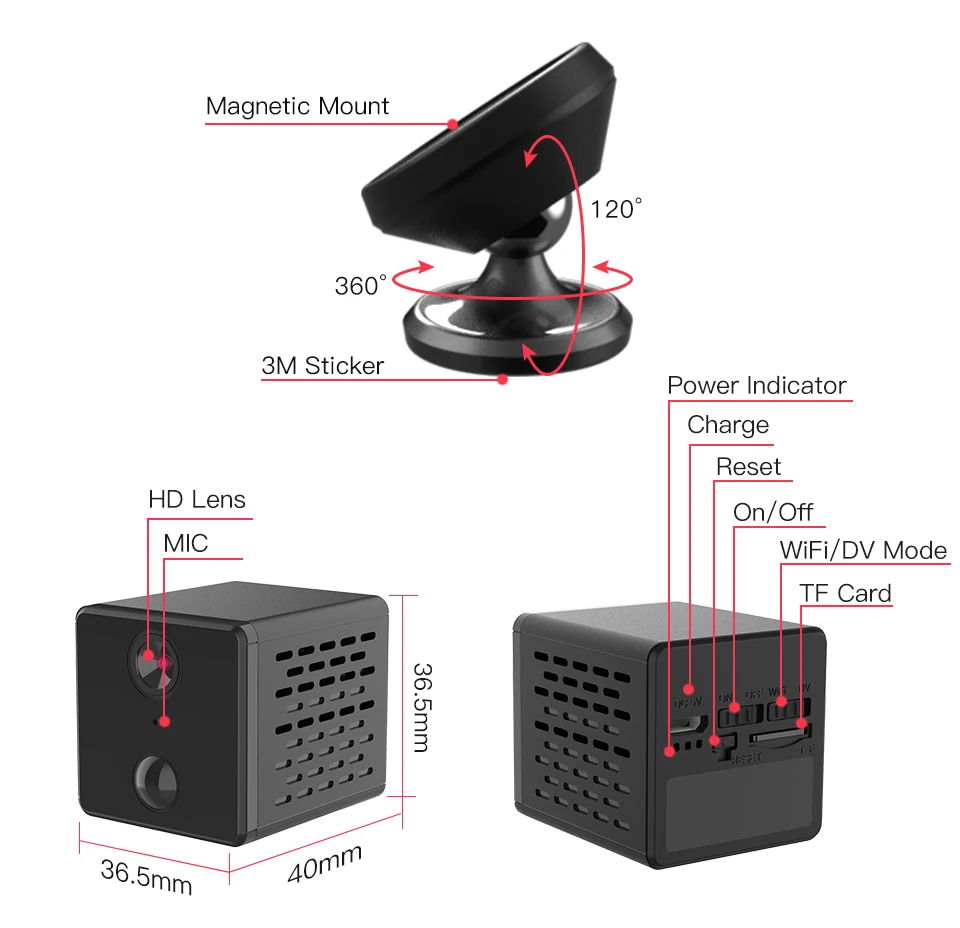 Vstarcam 1080P Мини Wi Fi камера 1500 мАч перезаряжаемая батарея ip мини AI PIR сигнализация для