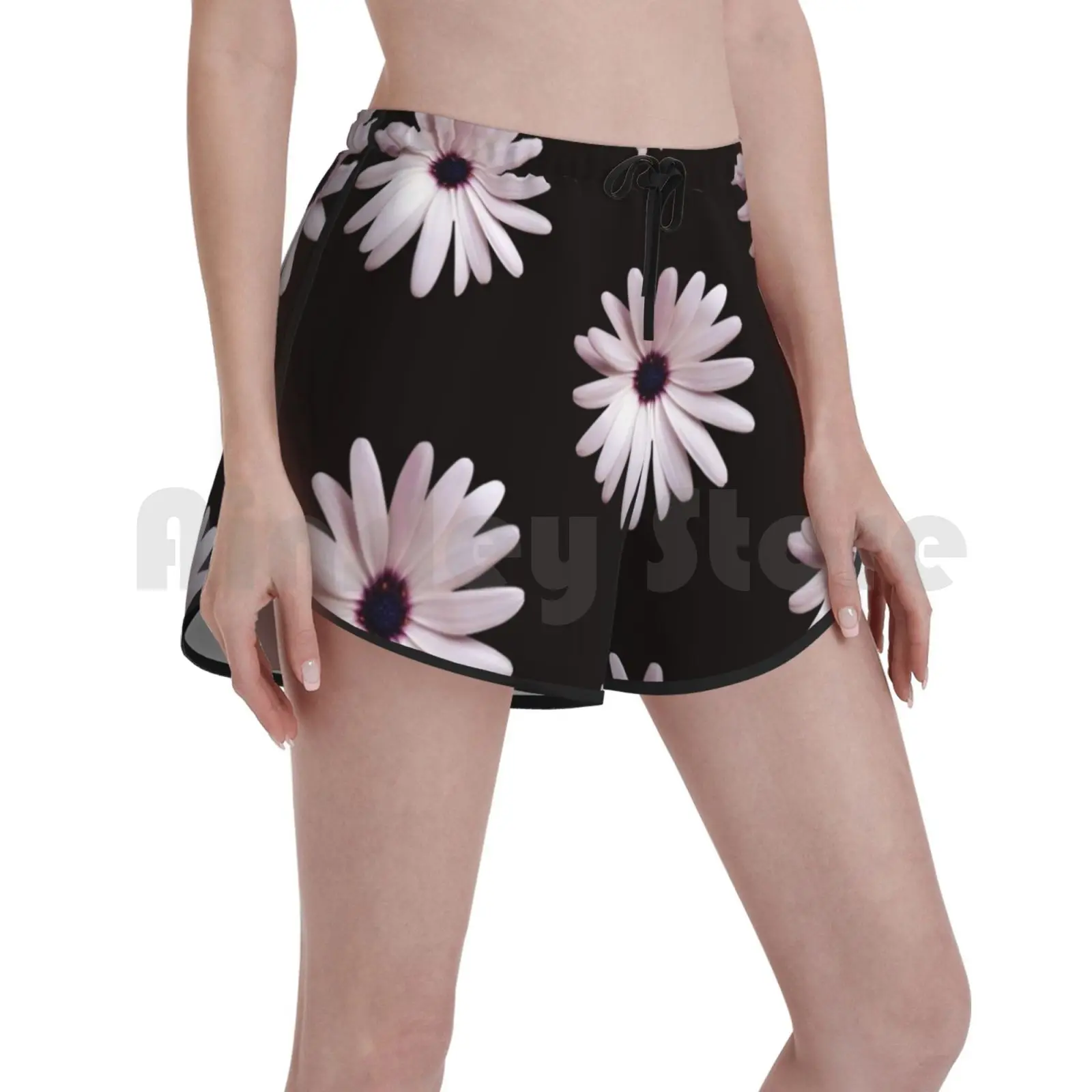 

White Flower Swim Shorts Women Beach Shorts Nice For Girlfriend Spring Good Birthday For Teen Girls For Men For Mom Cool