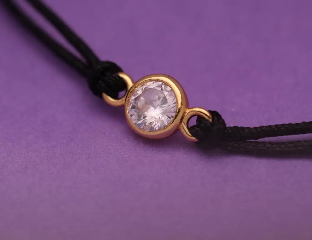 Женский браслет со сверкающими фианитами из меди тонкая Регулируемая цепочка с