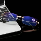 Очки для чтения с бриллиантовой огранкой, корейские безрамочные очки с покрытием, с защитой от сисветильник, мужские очки серые, мужские очки Роскошные очки-люнет Vasos 2020