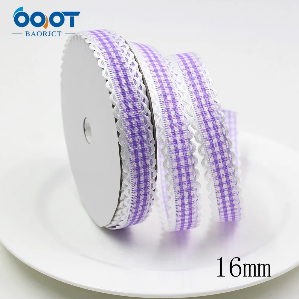 OOOT BAORJCT однотонные геометрические ленты 16 мм 5 размеров в клетку с бантиком