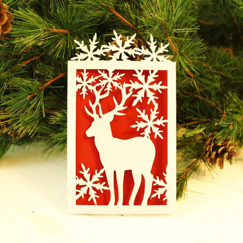 

Dies Metal Christmas deer greeting card Cutting Dies Stencil for DIY Scrapbooking Embossing Paper CardsCrafts Die Cuts New 2020