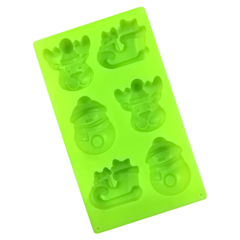 Рождественский праздник снеговик олень сани для мыла кекса шоколада силиконовые