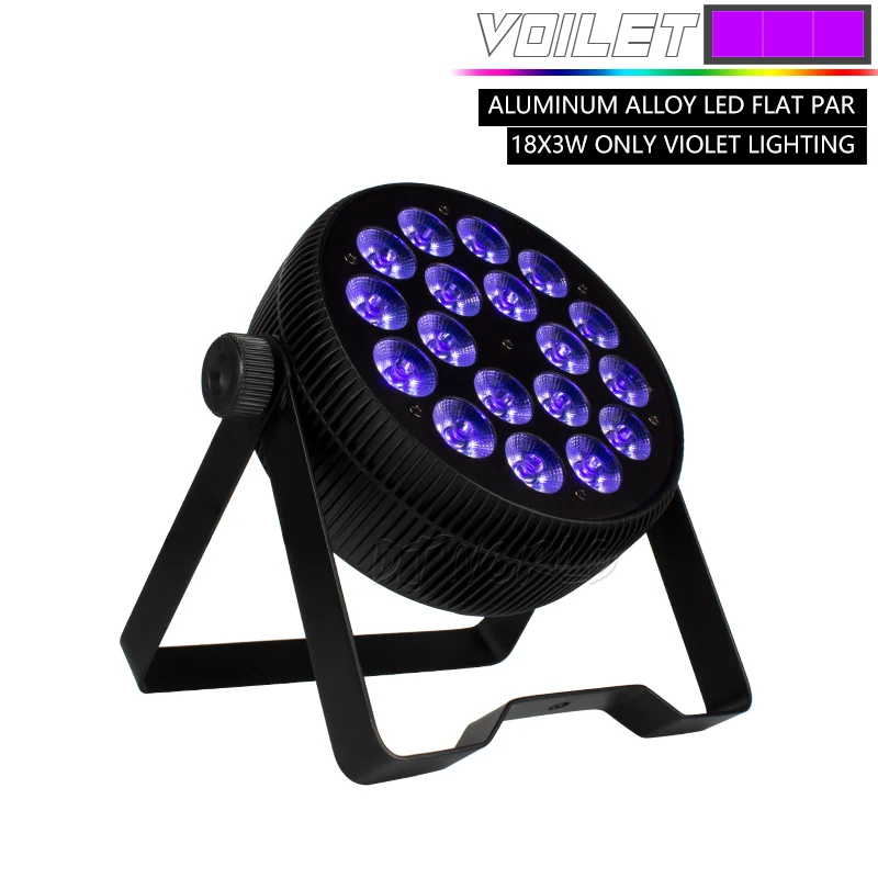 18x3W Only Violet Djworld Высокое качество алюминиевый сплав светодиодный плоский Par 18x18 Вт 6в1 DJ Par DMX 512 свет для Dj диско-шар вечерние световые шоу танец - Цвет: 18x3W Only Violet