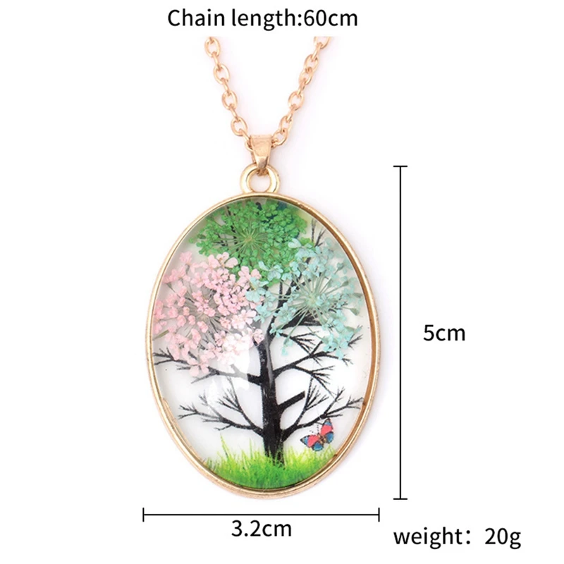 Ожерелье с подвеской в виде дерева овальной формы 1 шт. | Украшения и аксессуары
