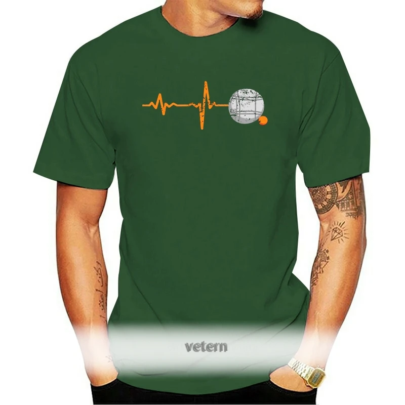 

Printed Gift Heartbeat Boule Petanque T Shirt For Men Unisex Women T-Shirts 2021 Camisetas