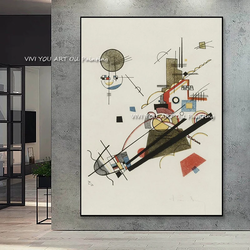 100% композиция ручной работы Wassily Kandinsky холст живопись для столовой украшение