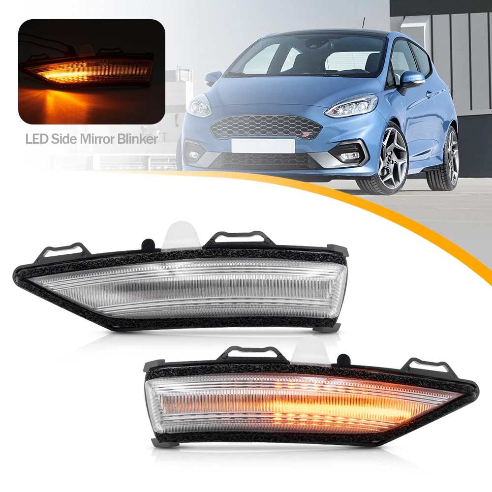 2X Dynamic LED Side Wing Running Indicator Light Turn Signal Blinkers For Ford Fiesta ST Line MK8 B47 Performance Sport Track